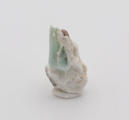 Aquamarine with Hematite and Smoky Quartz on Feldspar