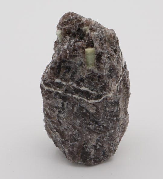 Green Beryl with Feldspar on Smoky Quartz