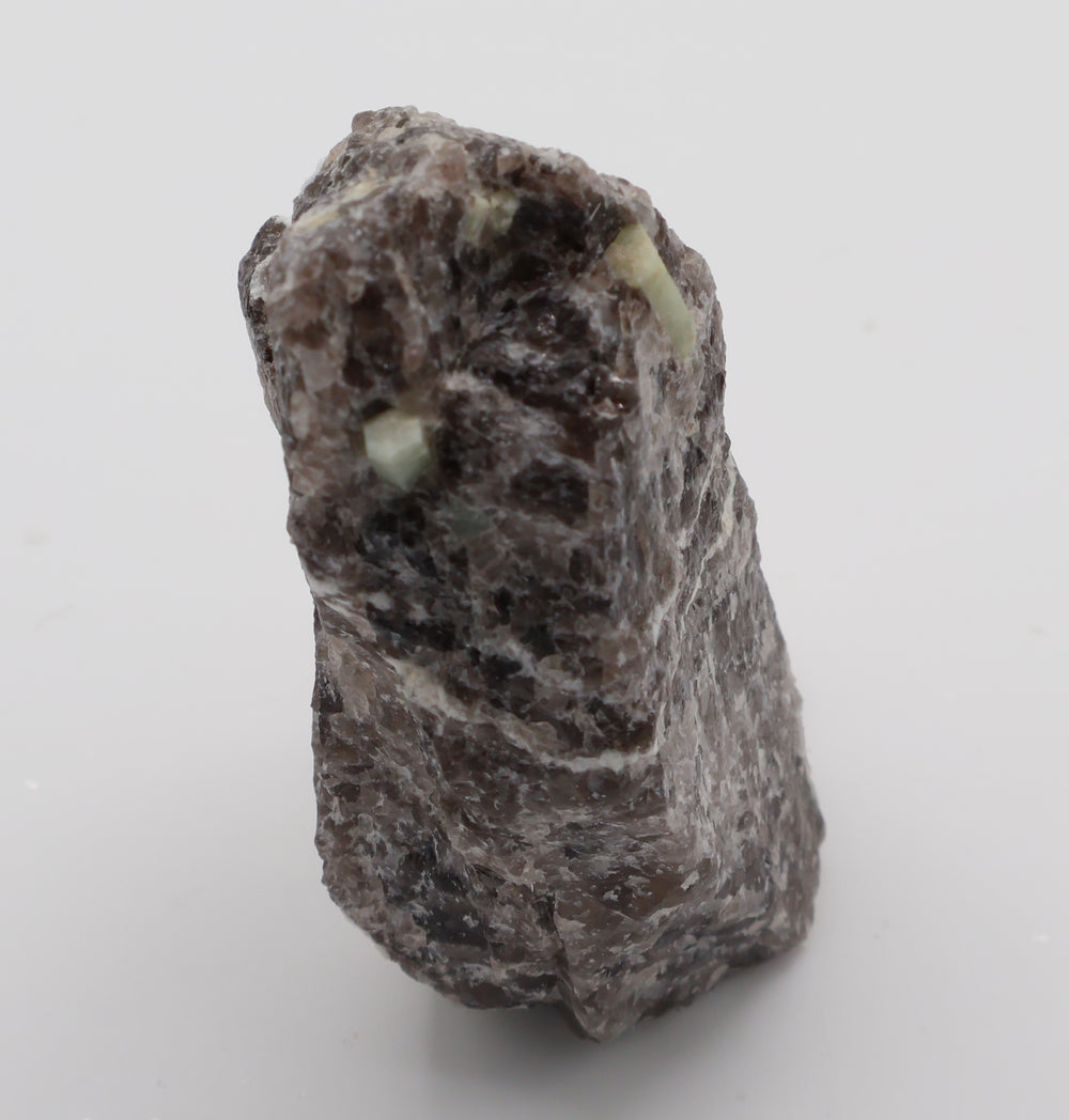 Green Beryl with Feldspar on Smoky Quartz