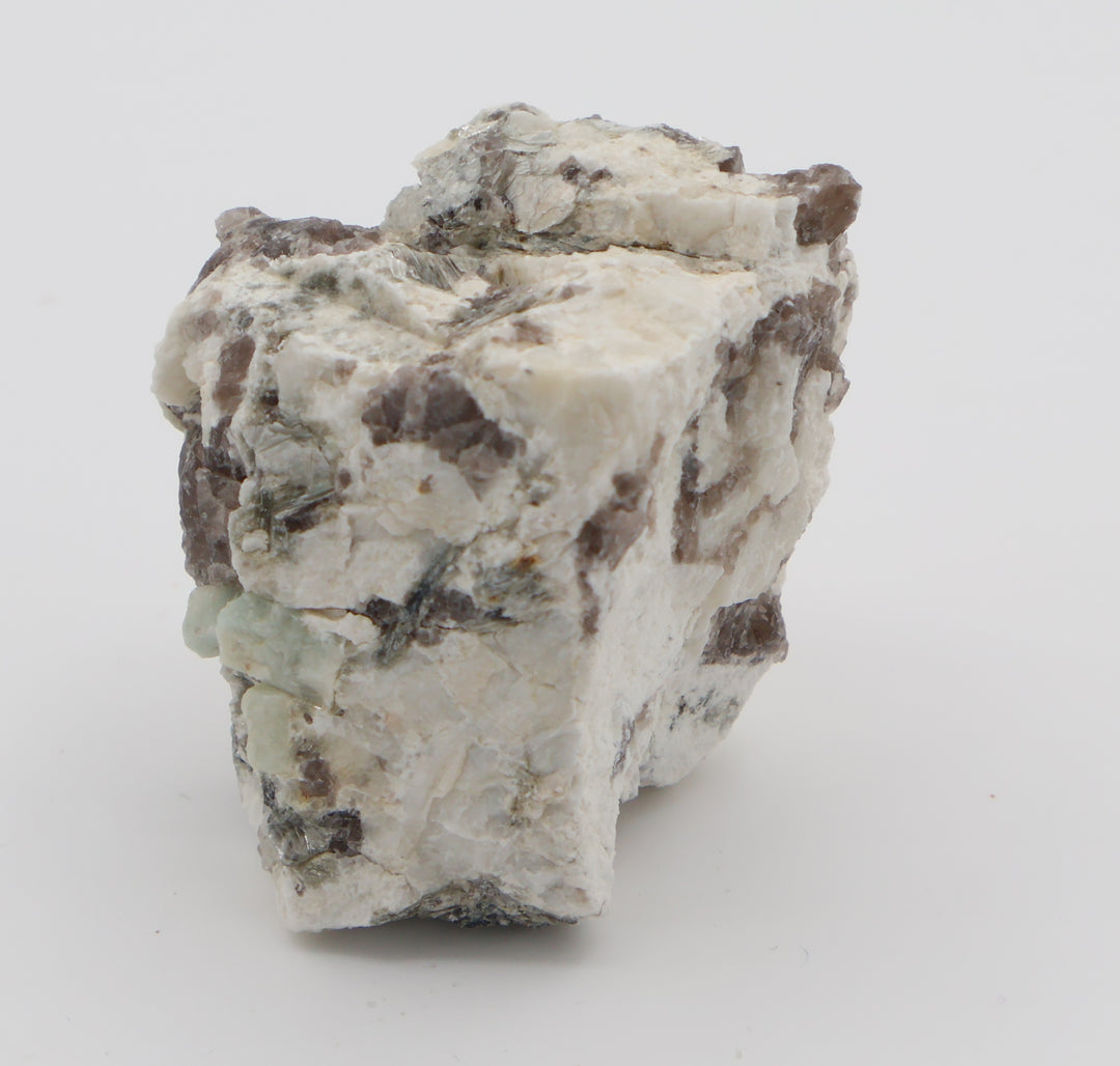Aquamarine on Mica, Smoky Quartz, Feldspar