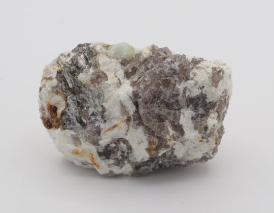 Aquamarine on Mica, Smoky Quartz, Feldspar