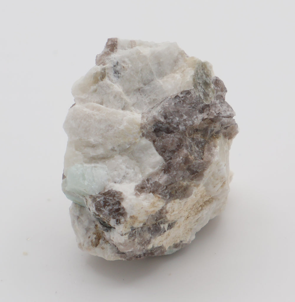 Aquamarine on Smoky Quartz and Feldspar