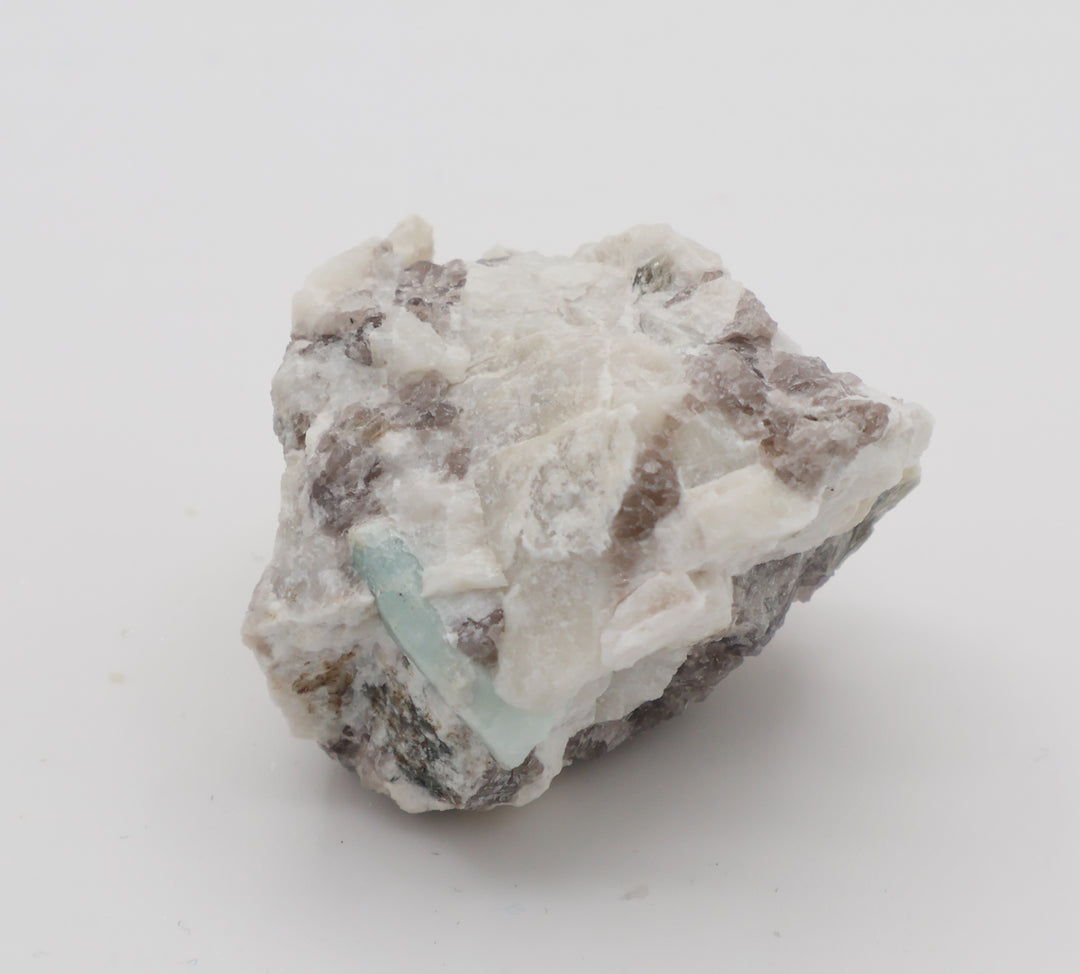 Aquamarine on Smoky Quartz and Feldspar