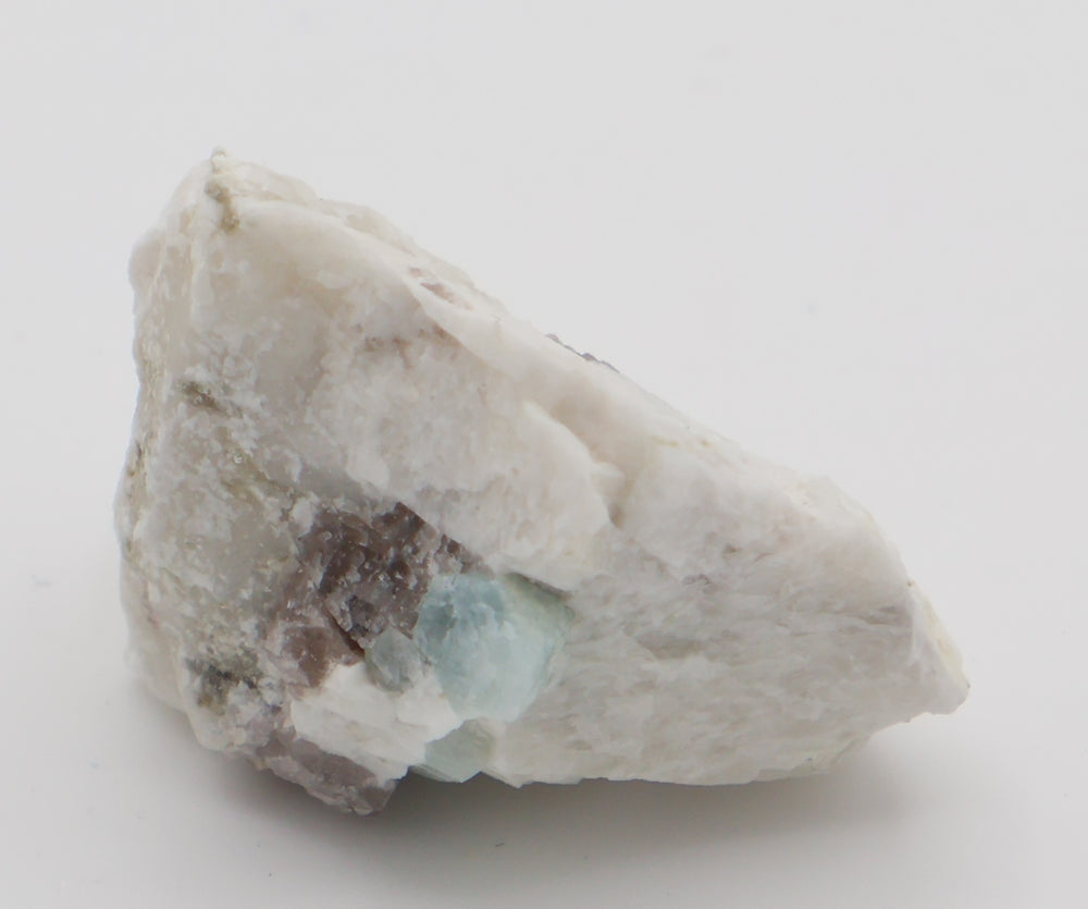 Aquamarine with Smoky Quartz on Feldspar