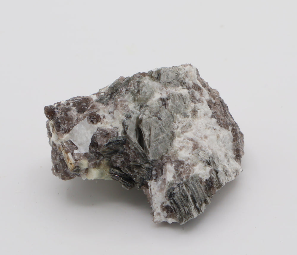 Sceptered Aquamarine with Mica on Smoky Quartz and Feldspar