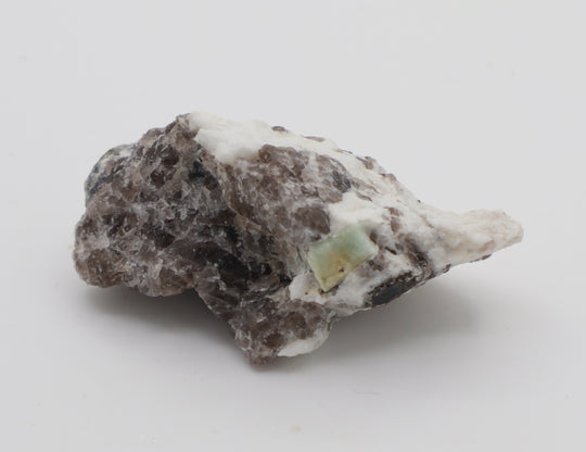 Bi-Colour Beryl with Mica on Smoky Quartz and Feldspar