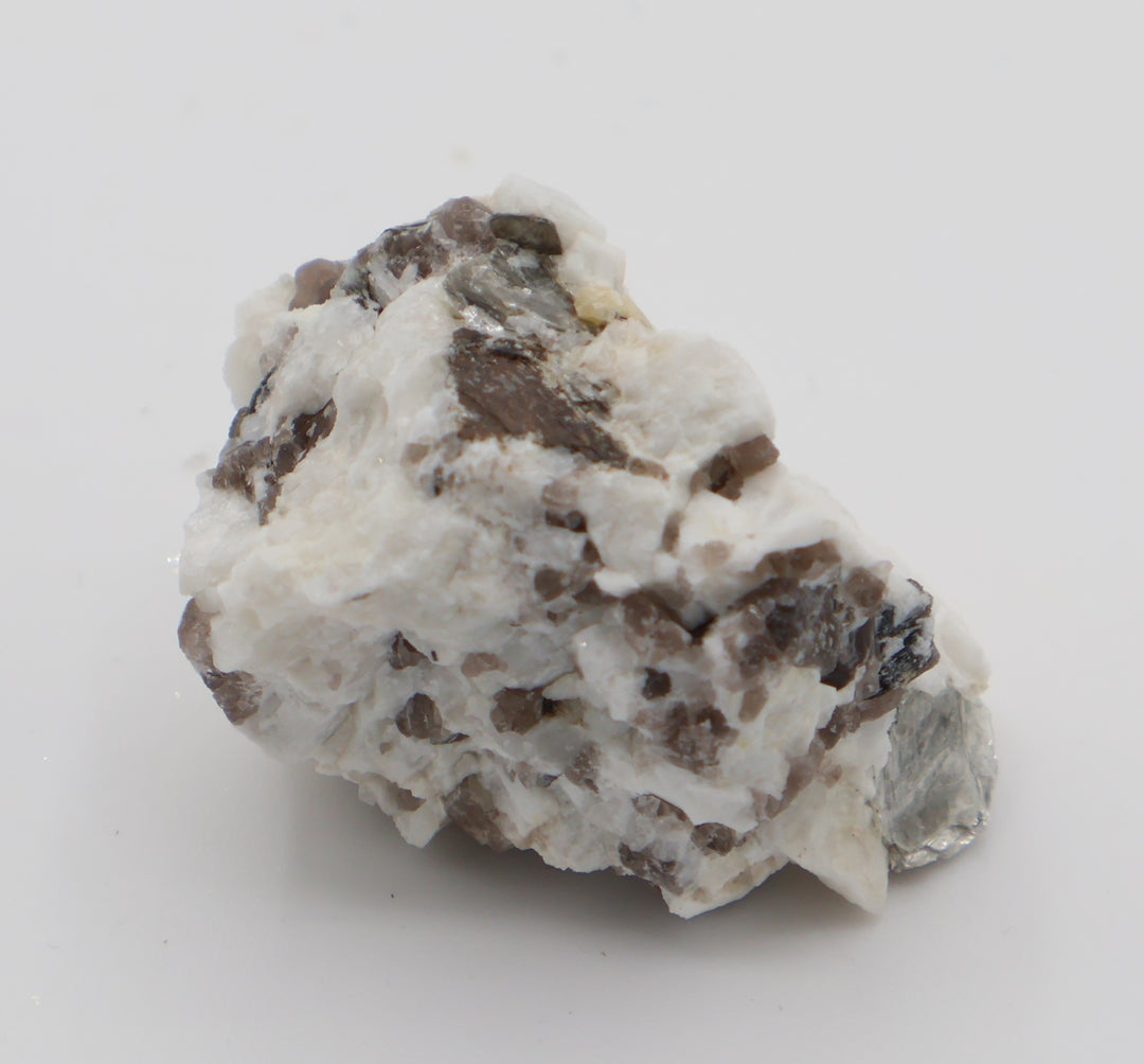 Sceptered Aquamarine with Mica on Smoky Quartz and Feldspar