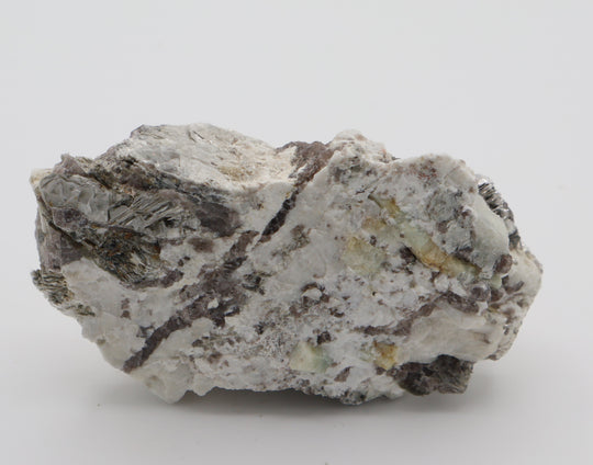 Aquamarine and Bi-Colour Beryl on Mica, Smoky Quartz, Feldspar