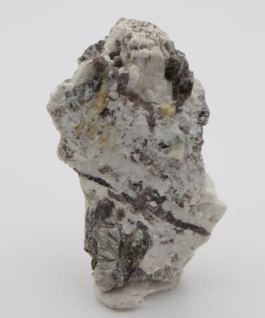 Aquamarine and Bi-Colour Beryl on Mica, Smoky Quartz, Feldspar