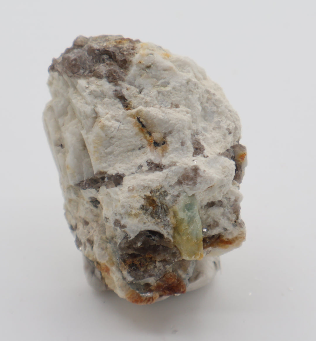 Bi-Colour Beryl with Mica and Smoky Quartz on Feldspar