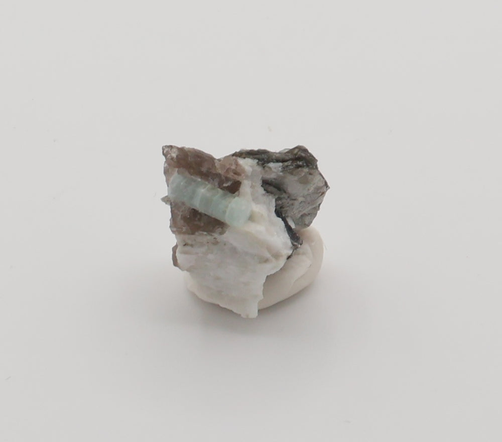 Aquamarine on Mica, Smoky Quartz, Feldspar