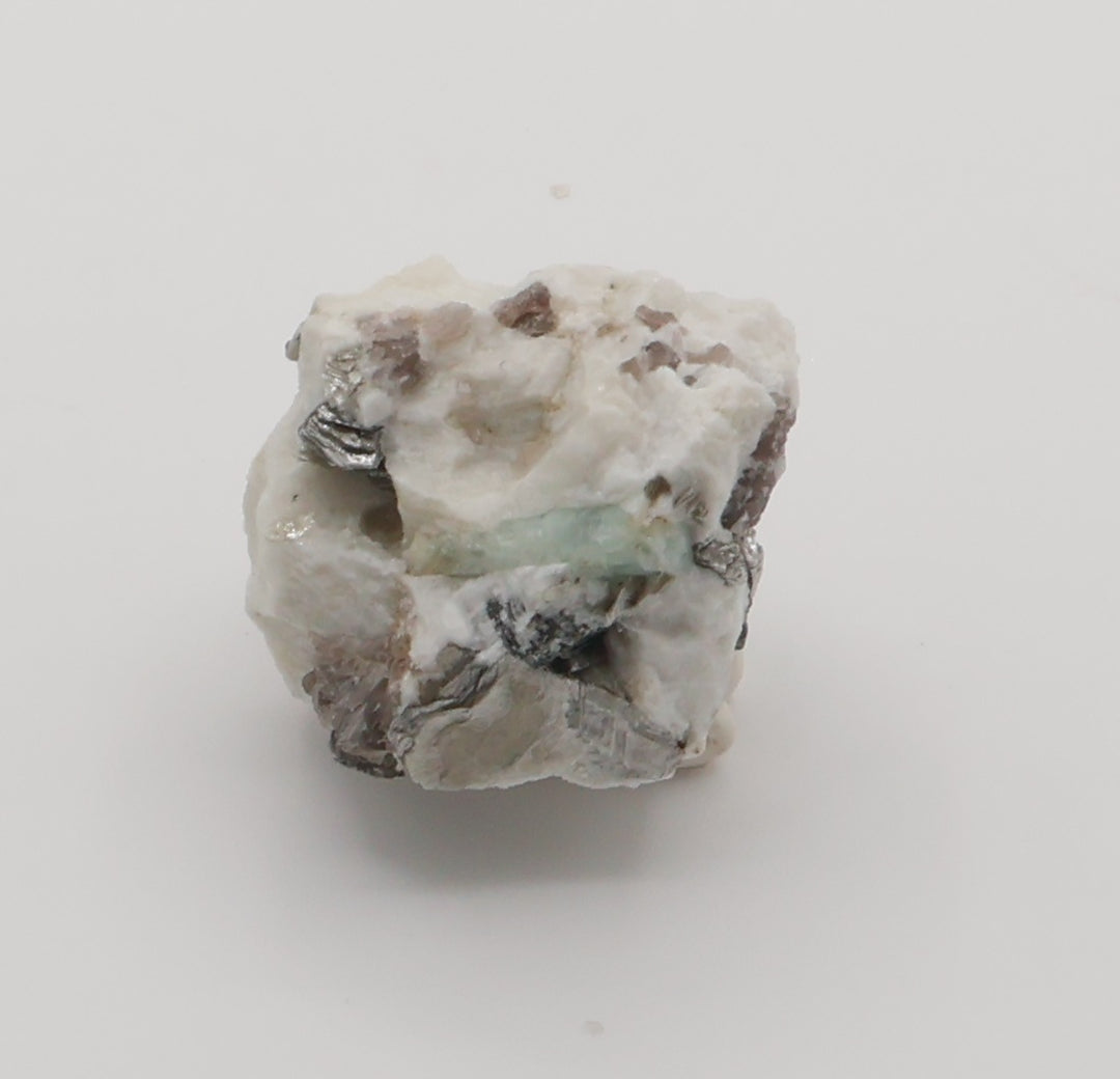 Aquamarine on Mica, Smoky Quartz, Feldspar