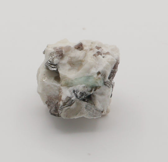 Aquamarine on Mica, Smoky Quartz, Feldspar