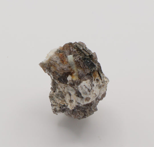 Aquamarine on Mica, Smoky Quartz, Feldspar