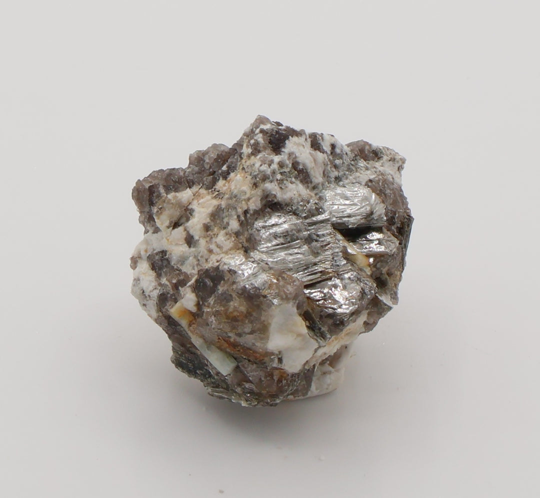 Aquamarine on Mica, Smoky Quartz, Feldspar