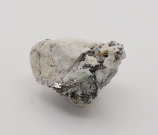 Aquamarine and Bi-Colour Beryl with Spessartine Garnet, Mica, on Smoky Quartz and Feldspar