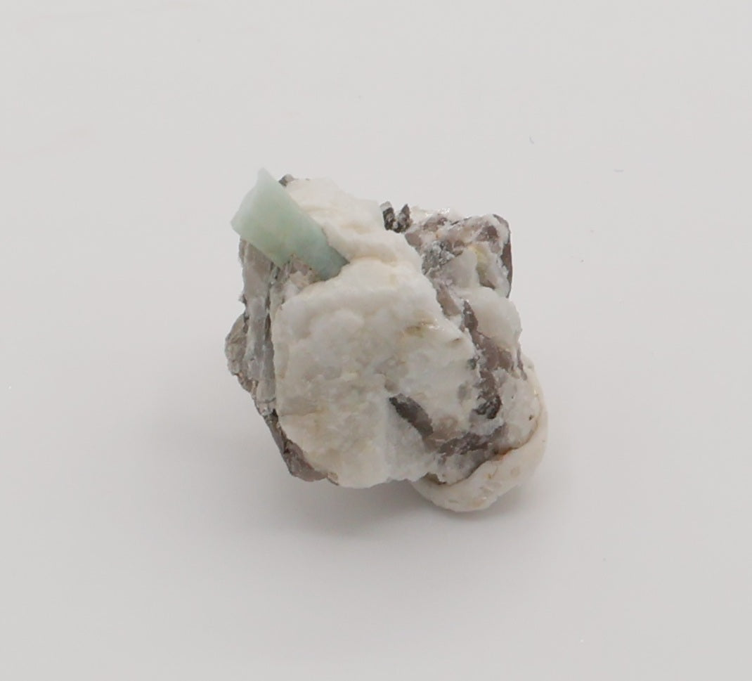 Aquamarine on Mica, Smoky Quartz, Feldspar
