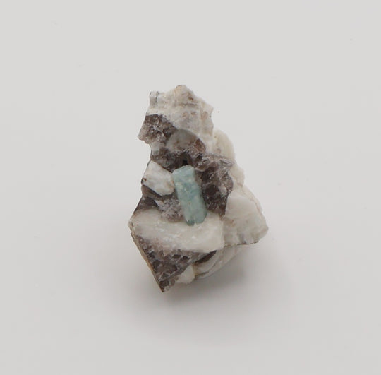 Aquamarine with Mica and Smoky Quartz on Feldspar