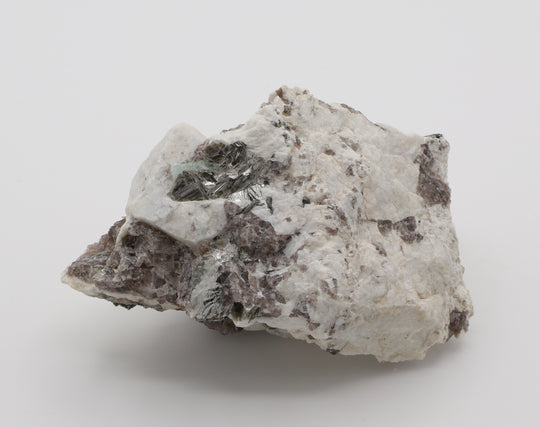 Aquamarine with Spessartine Garnet, Hematite, Pyrite, on Smoky Quartz and Feldspar