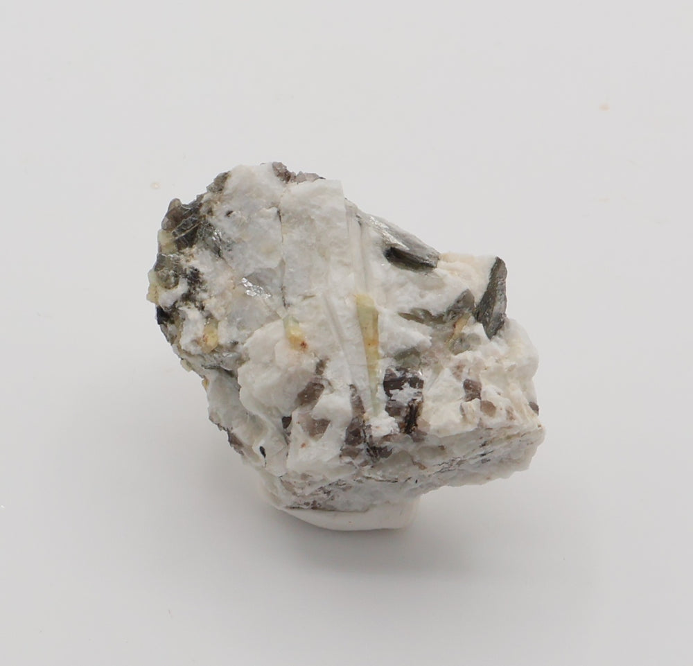 Bi-Colour Beryl and Heliodor with Mica and Smoky Quartz on Feldspar