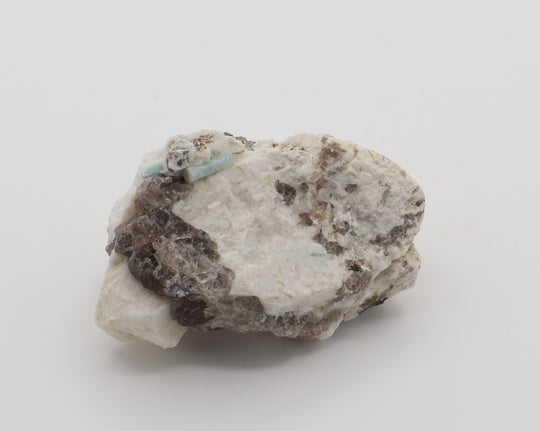 Aquamarine on Smoky Quartz and Feldspar