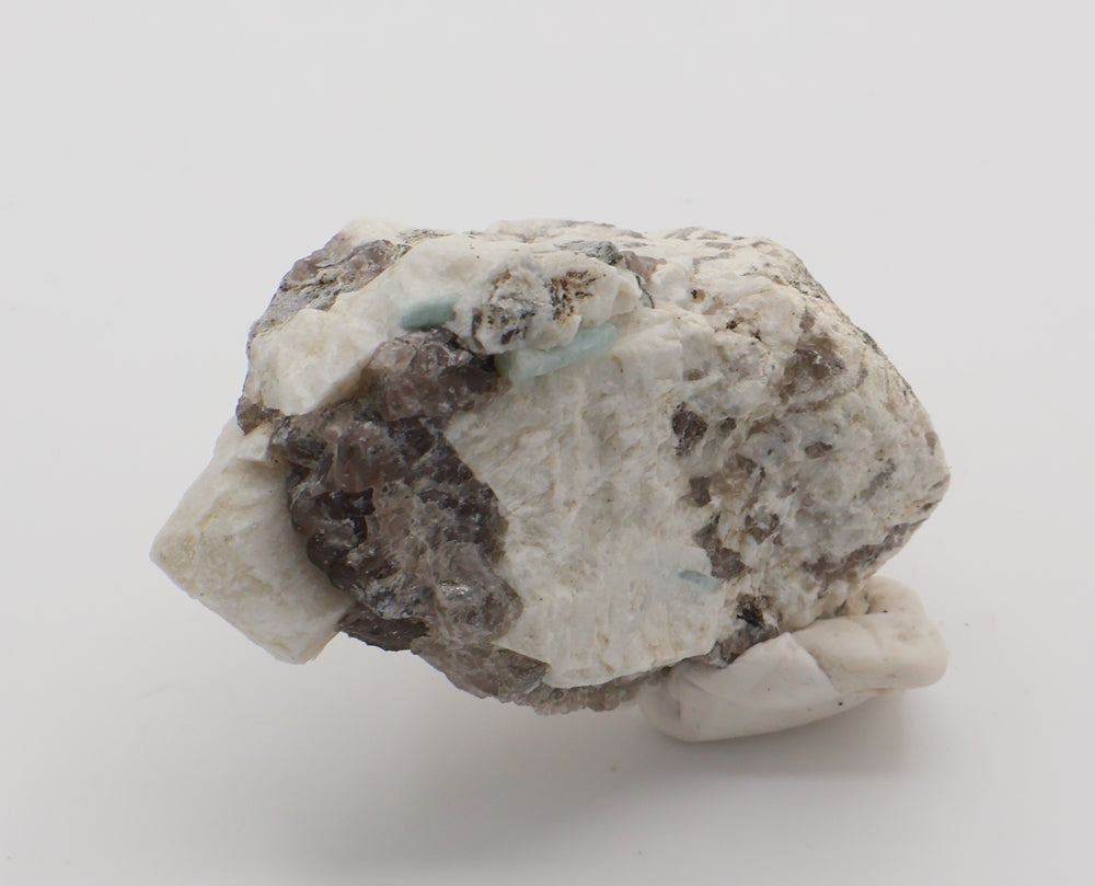 Aquamarine on Smoky Quartz and Feldspar