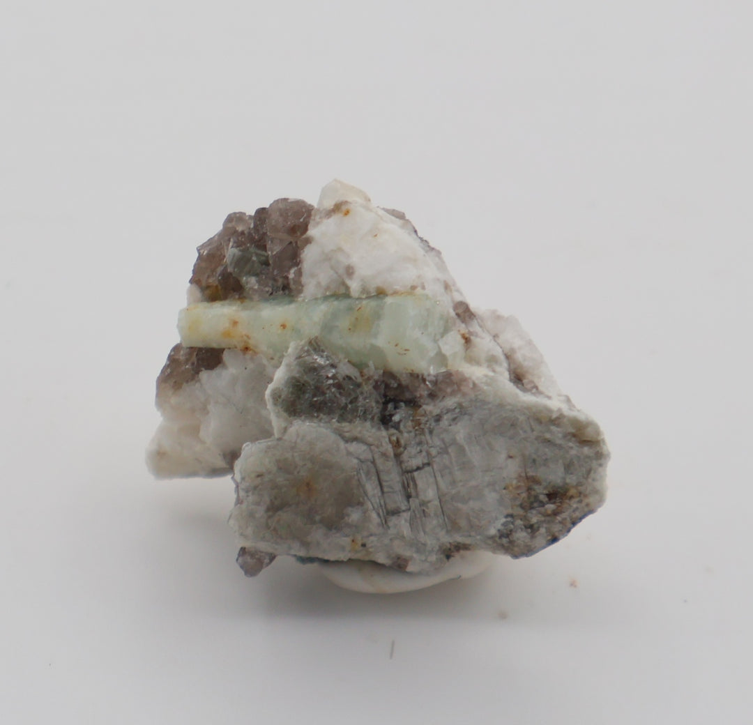 Sceptered Aquamarine on Mica, Smoky Quartz, Feldspar