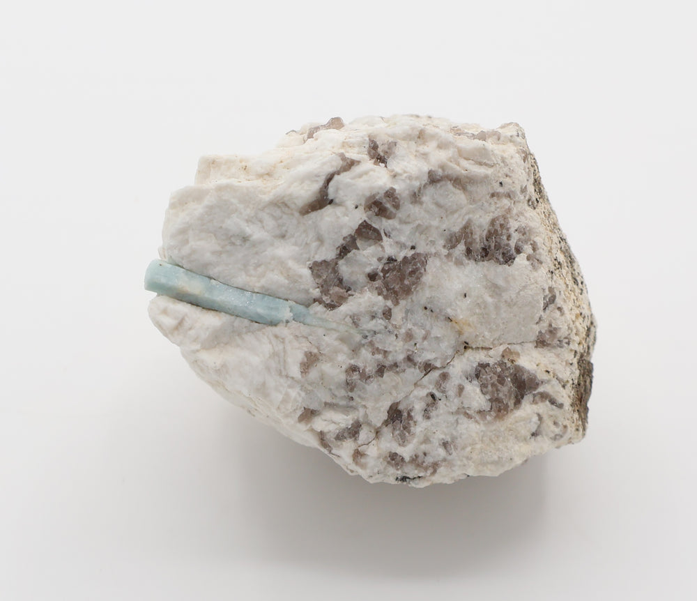 Sceptered Aquamarine on Smoky Quartz and Feldspar