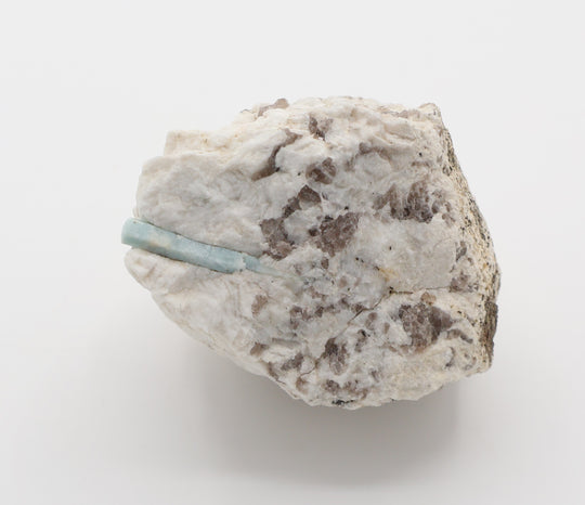 Sceptered Aquamarine on Smoky Quartz and Feldspar