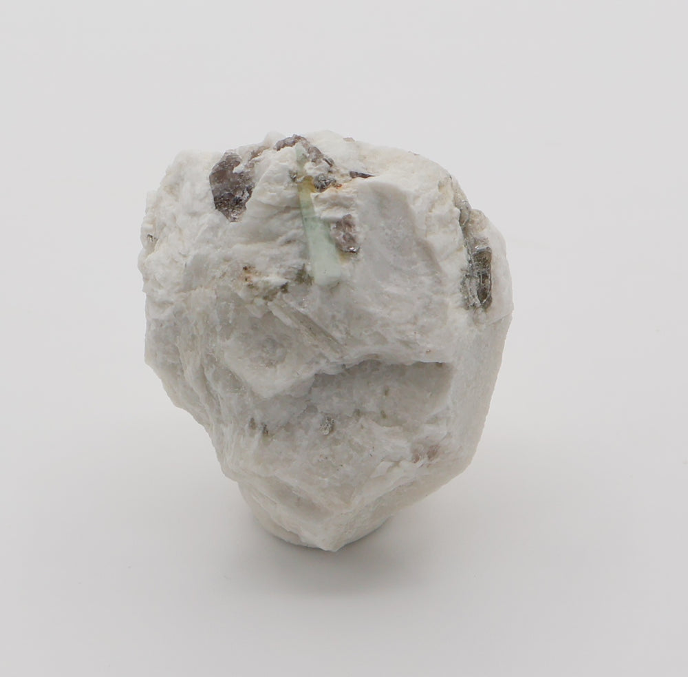Bi-Colour Beryl with Mica and Smoky Quartz on Feldspar