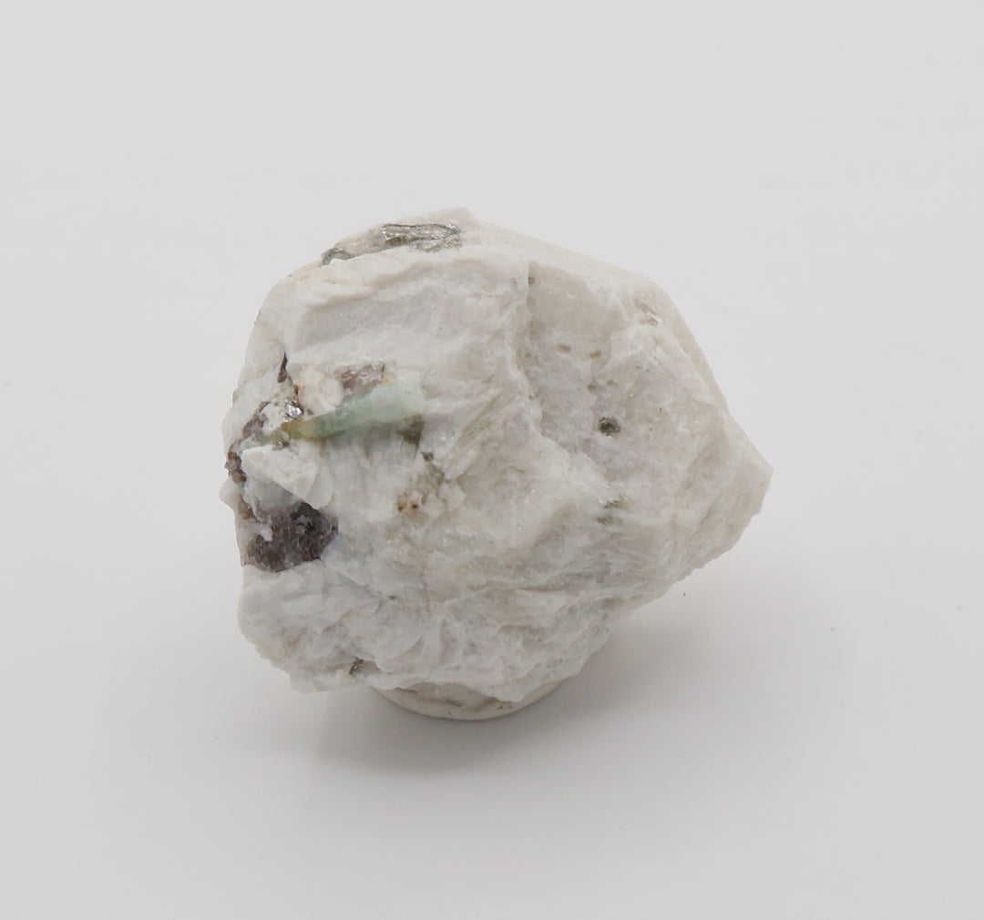 Bi-Colour Beryl with Mica and Smoky Quartz on Feldspar