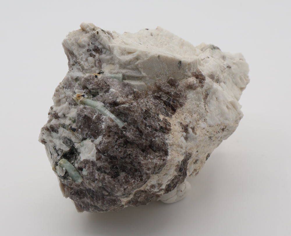 Bi-Colour Beryl and Aquamarine with Mica, Hematite, on Smoky Quartz and Feldspar