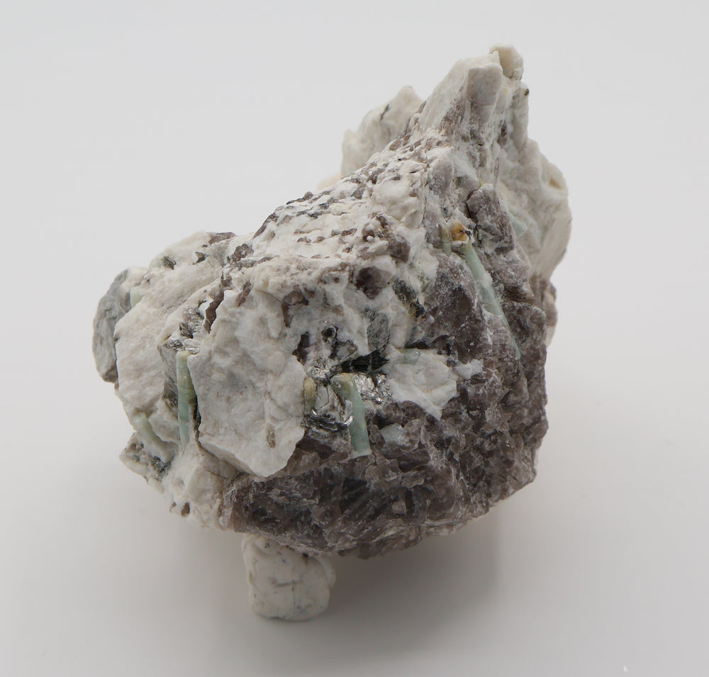 Bi-Colour Beryl and Aquamarine with Mica, Hematite, on Smoky Quartz and Feldspar
