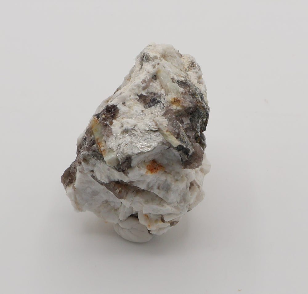 Heliodor with Goshenite, Mica, Smoky Quartrz, on Feldspar