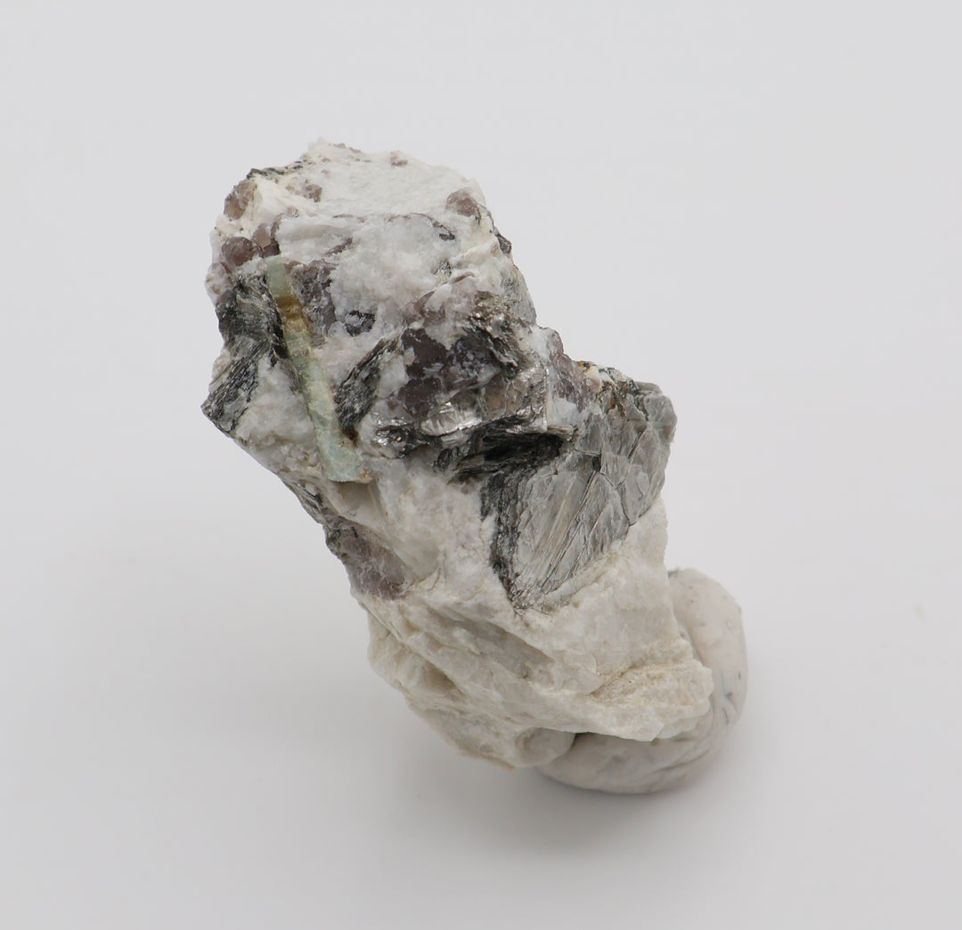 Bi-Colour Beryl with Mica and Smoky Quartz on Feldspar