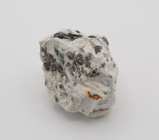 Aquamarine with Mica on Smoky Quartz and Feldspar