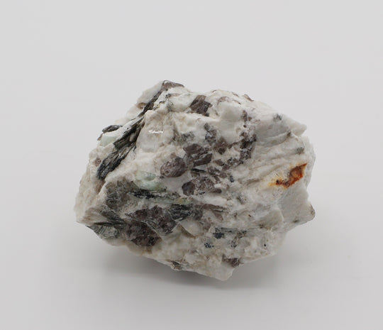 Aquamarine with Mica on Smoky Quartz and Feldspar