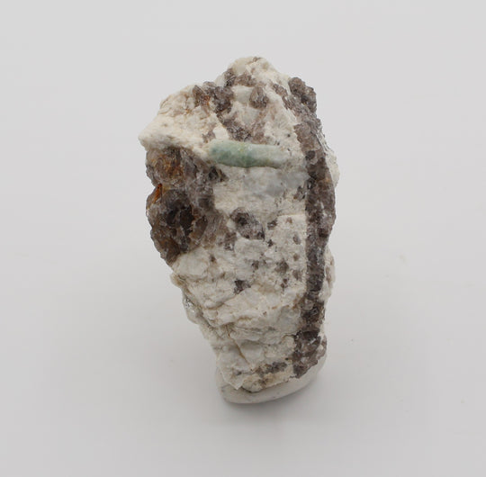 Aquamarine on Smoky Quartz and Feldspar
