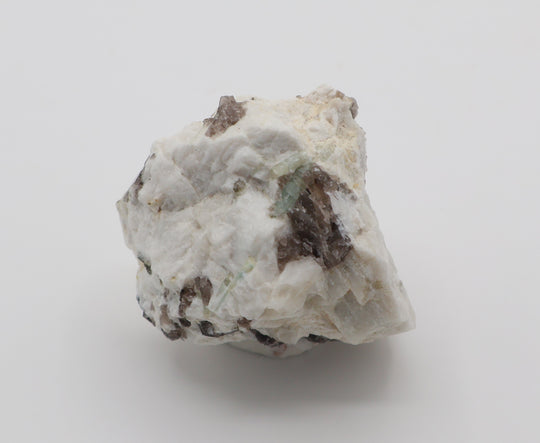 Aquamarine with Mica on Smoky Quartz and Feldspar