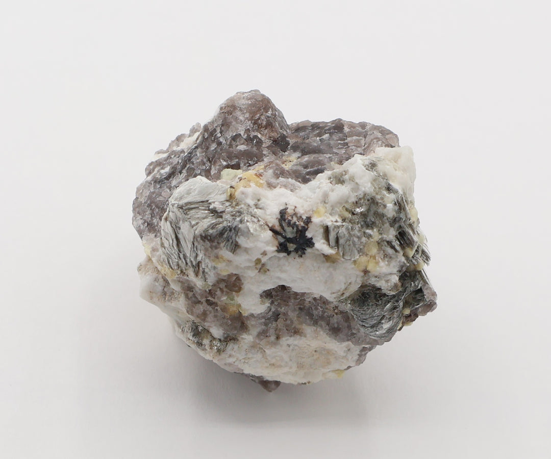 Aquamarine and Heliodor Cluster with Hematite, Mica, on Smoky Quartz and Feldspar