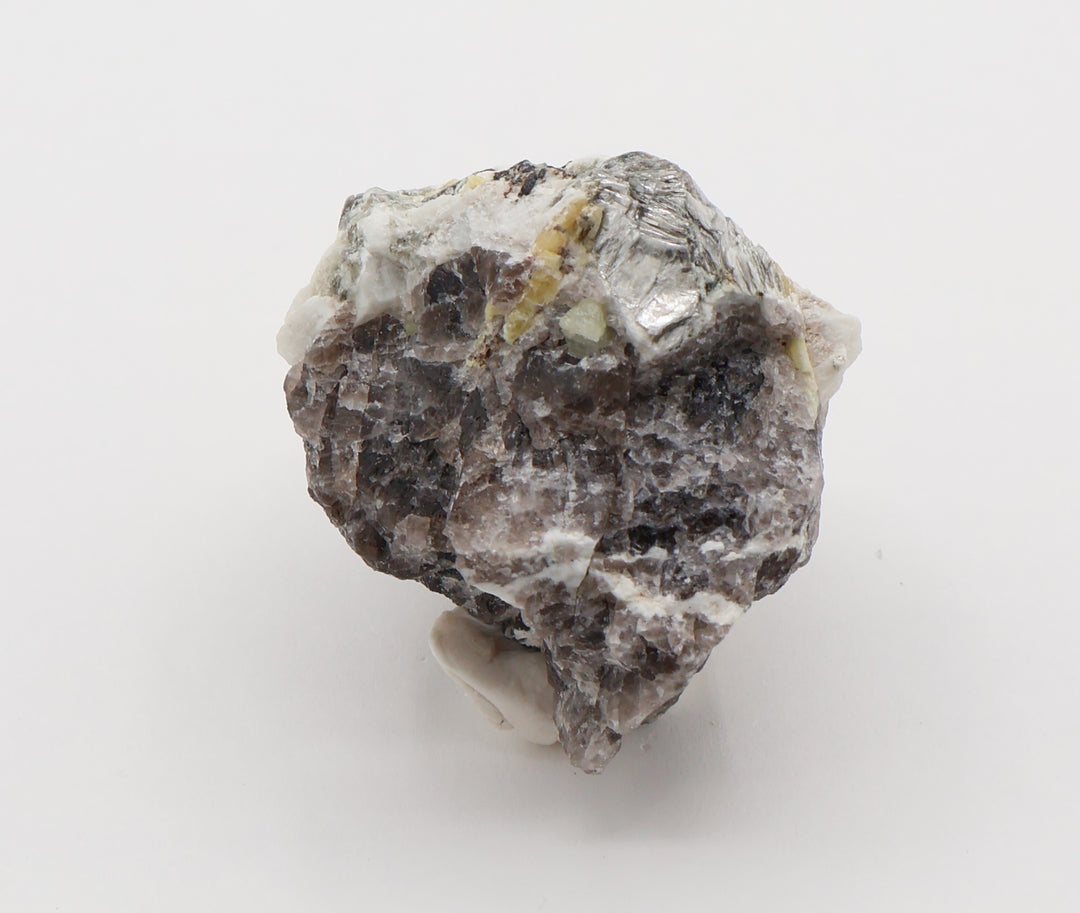 Aquamarine and Heliodor Cluster with Hematite, Mica, on Smoky Quartz and Feldspar