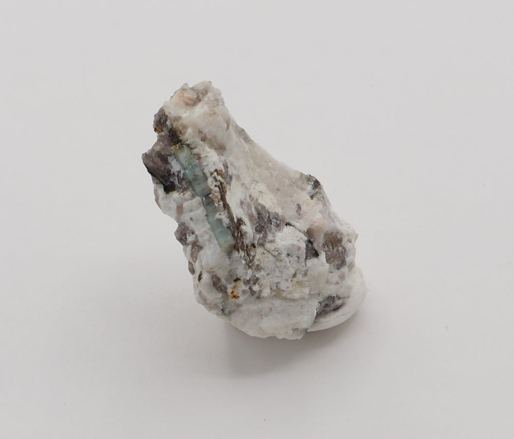 Aquamarine with Mica and Smoky Quartz on Feldspar