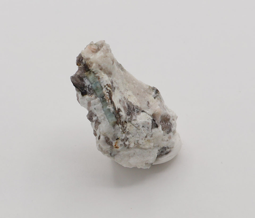 Aquamarine with Mica and Smoky Quartz on Feldspar
