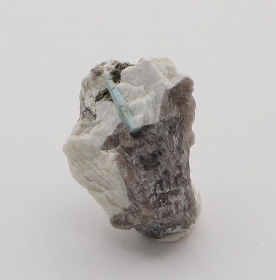 Aquamarine with Mica and Smoky Quartz on Feldspar