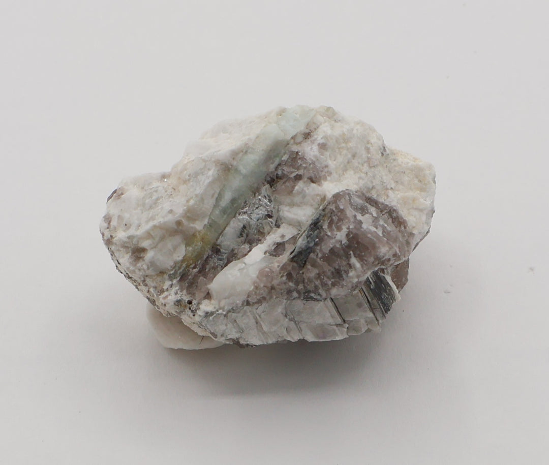 Bi-Colour Beryl with Mica on Smoky Quartz and Feldspar