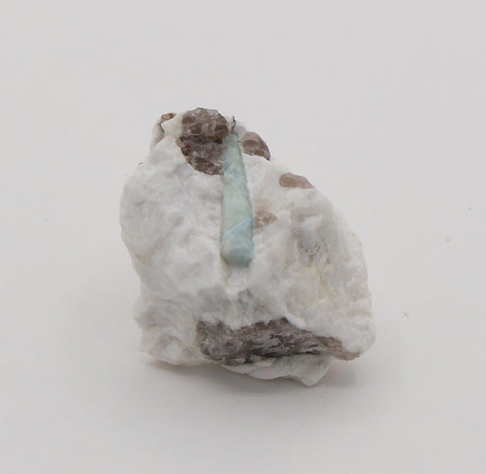 Aquamarine with Mica and Smoky Quartz on Feldspar