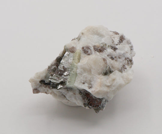 Bi-Colour Beryl with Mica on Smoky Quartz and Feldspar