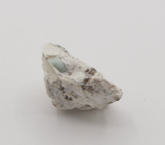 Aquamarine with Mica and Smoky Quartz on Feldspar