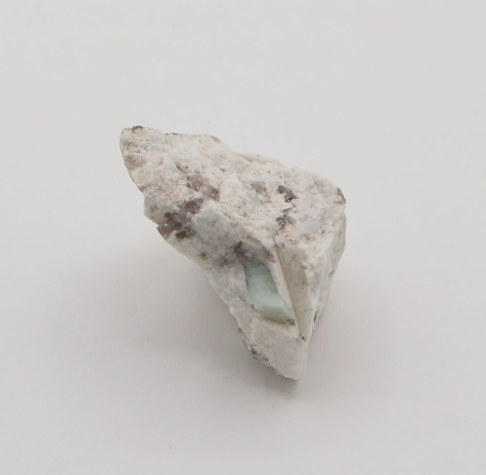 Aquamarine with Mica and Smoky Quartz on Feldspar