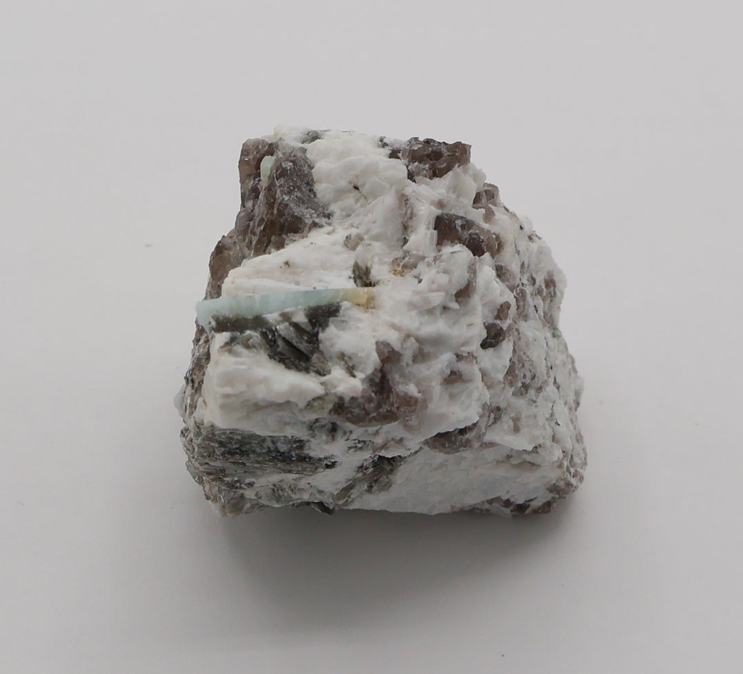 Bi-Colour Beryl and Aquamarine with Mica on Smoky Quartz and Feldspar